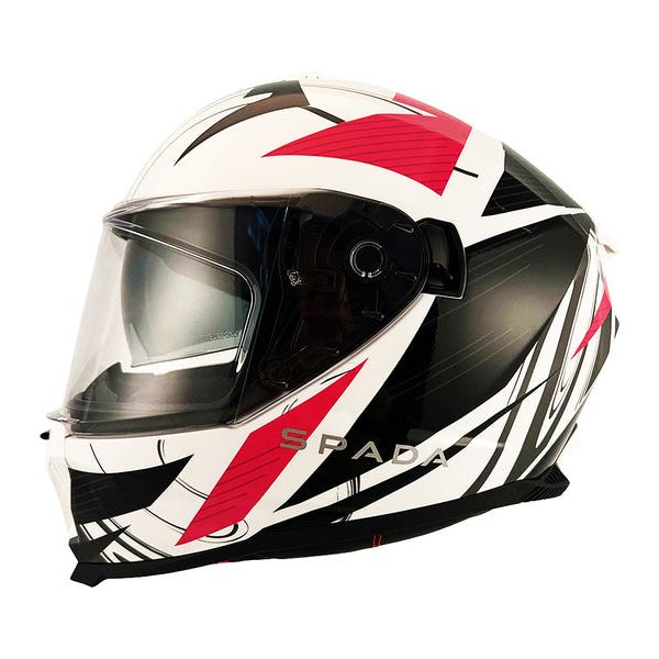 Spada SP18 Full Face Helmet White / Red - FREE UK Shipping, FREE 365 Day Returns | Moto Central