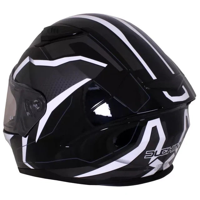 Duchinni D985 Full Face Helmet Black / White  - FREE UK Shipping, FREE 365 Day Returns | Moto Central