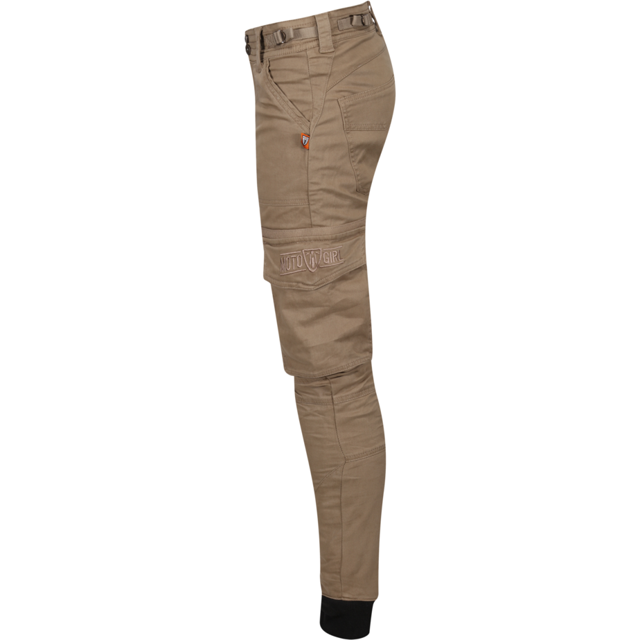 MotoGirl Lara Ladies Cargo Trouser Beige