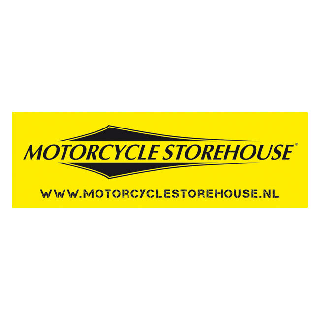 Motorcycle Storehouse Logo Sticker Yellow / Black Print