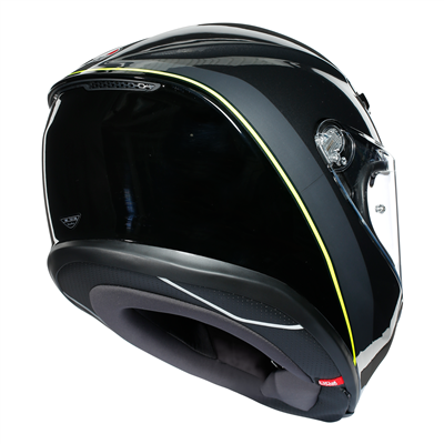 AGV K6 Minimal Full Face Helmet Gunmetal / Black / Fluo Yellow - FREE UK Shipping, FREE 365 Day Returns | Moto Central