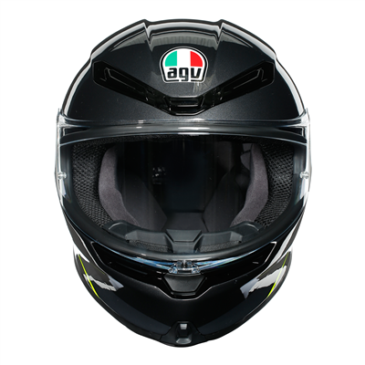 AGV K6 Minimal Full Face Helmet Gunmetal / Black / Fluo Yellow - FREE UK Shipping, FREE 365 Day Returns | Moto Central