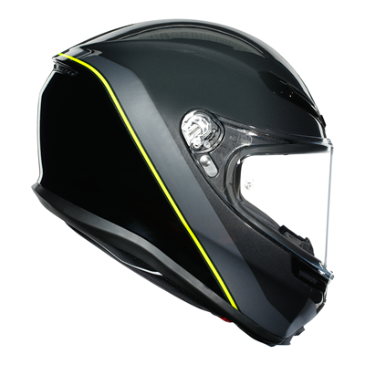 AGV K6 Minimal Full Face Helmet Gunmetal / Black / Fluo Yellow - FREE UK Shipping, FREE 365 Day Returns | Moto Central