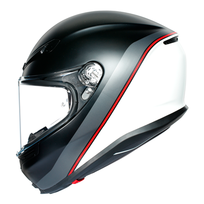 AGV K6 Minimal Full Face Helmet Pure Matt Black / White / Red