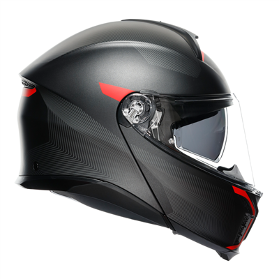 AGV Tour Modular Frequency Flip-Up Helmet Matt Gun / Red