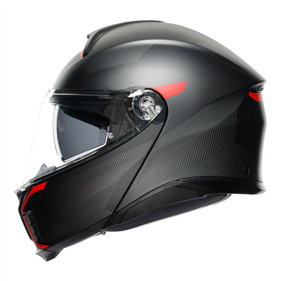 AGV Tour Modular Frequency Flip-Up Helmet Matt Gun / Red