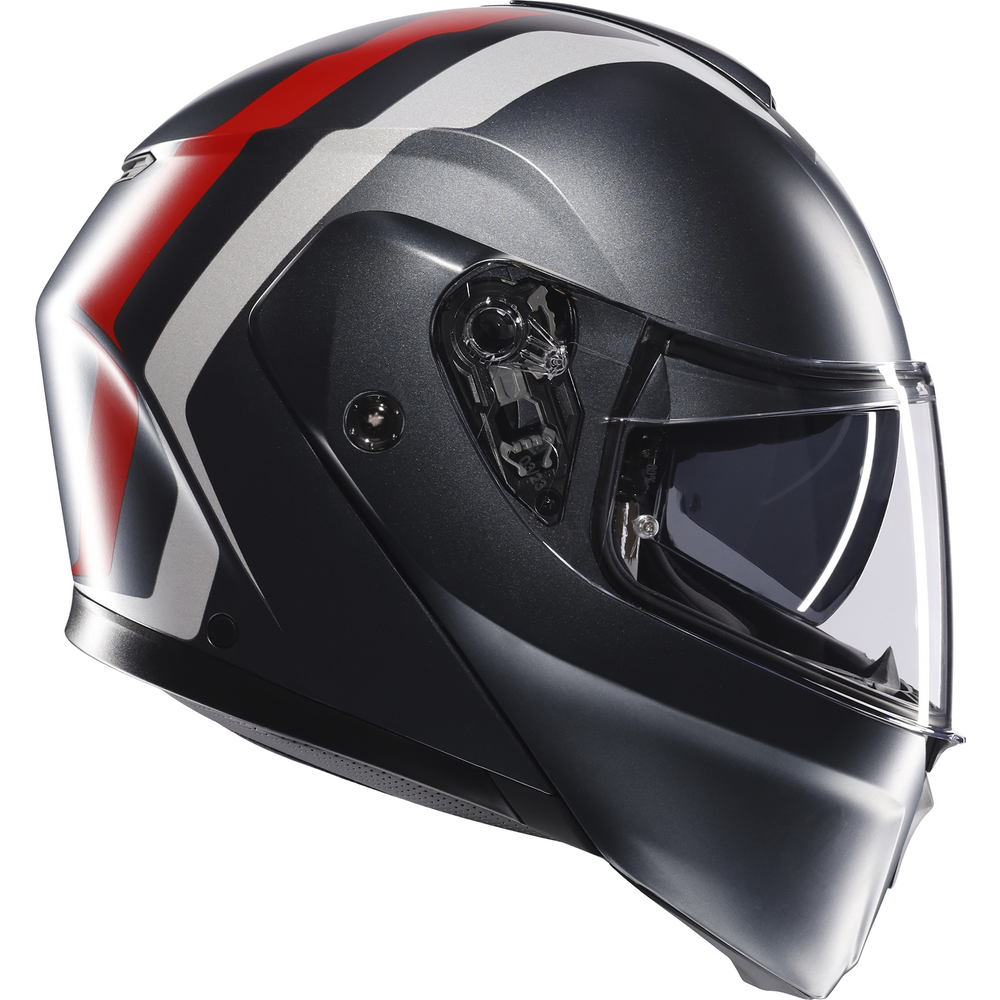 AGV Street Modular Resia Flip-Up Helmet Grey / Silver / Red - FREE UK Shipping, FREE 365 Day Returns | Moto Central