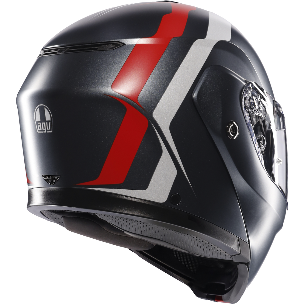 AGV Street Modular Resia Flip-Up Helmet Grey / Silver / Red - FREE UK Shipping, FREE 365 Day Returns | Moto Central