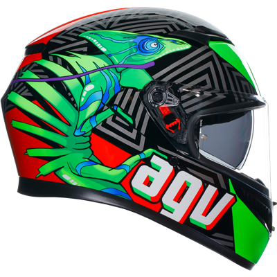 AGV K3 Kamaleon ECE 22.06 Full Face Helmet Black / Red / Green