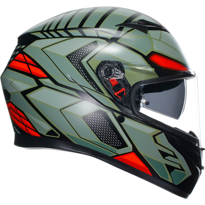 AGV K3 Decept ECE 22.06 Full Face Helmet Matt Black / Green / Red