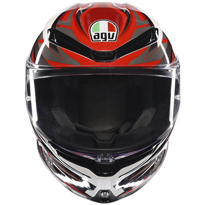 AGV K6-S Reeval Full Face Helmet White / Red / Grey - FREE UK Shipping, FREE 365 Day Returns | Moto Central