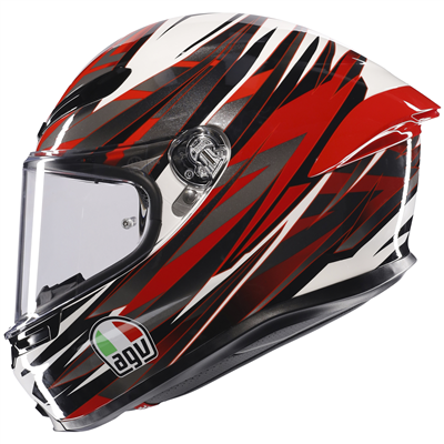 AGV K6-S Reeval Full Face Helmet White / Red / Grey - FREE UK Shipping, FREE 365 Day Returns | Moto Central