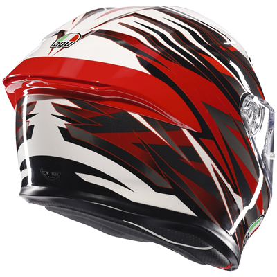 AGV K6-S Reeval Full Face Helmet White / Red / Grey - FREE UK Shipping, FREE 365 Day Returns | Moto Central