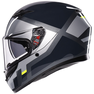 AGV K3 ECE 22.06 Shade Full Face Helmet Grey / Fluo Yellow