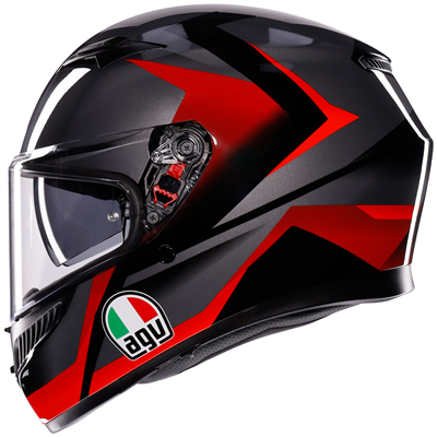 AGV K3 ECE 22.06 Striga Full Face Helmet Matt Black / Grey / Red