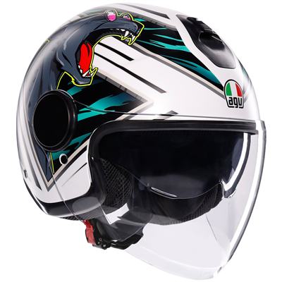 AGV Eteres Ghepard Open Face Helmet White / Black / Green