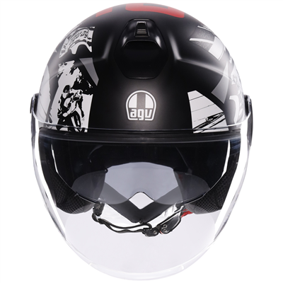 AGV Eteres History Open Face Helmet Matt Black / White / Red