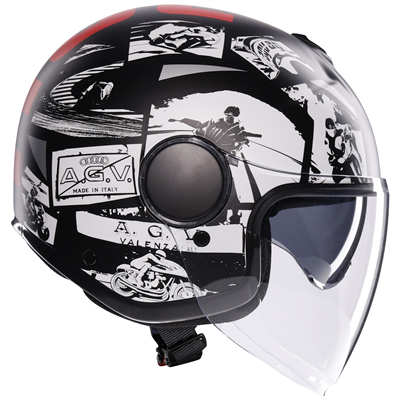 AGV Eteres History Open Face Helmet Matt Black / White / Red