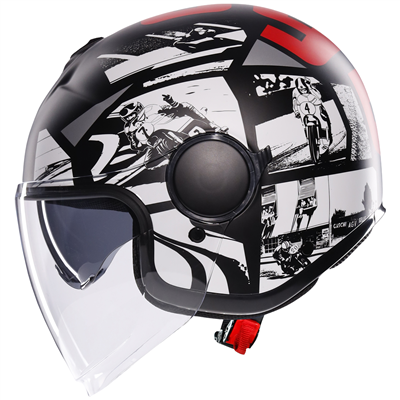 AGV Eteres History Open Face Helmet Matt Black / White / Red