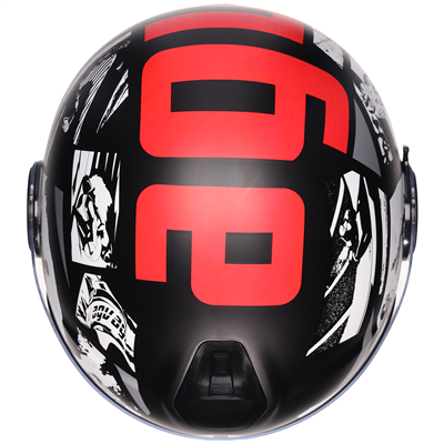 AGV Eteres History Open Face Helmet Matt Black / White / Red