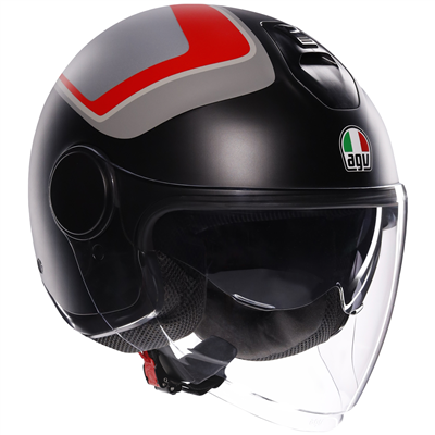 AGV Eteres Scaglieri Open Face Helmet Matt Grey / Red