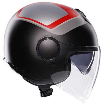 AGV Eteres Scaglieri Open Face Helmet Matt Grey / Red  - FREE UK Shipping, FREE 365 Day Returns | Moto Central