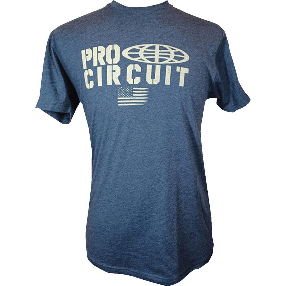 Pro Circuit Logo Flag T-Shirt Heather Navy