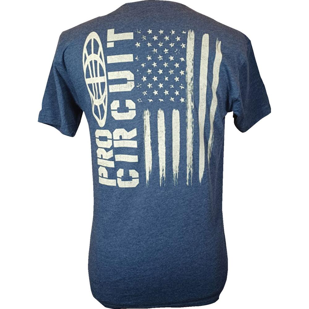 Pro Circuit Logo Flag T-Shirt Heather Navy - FREE UK Shipping, FREE 365 Day Returns | Moto Central