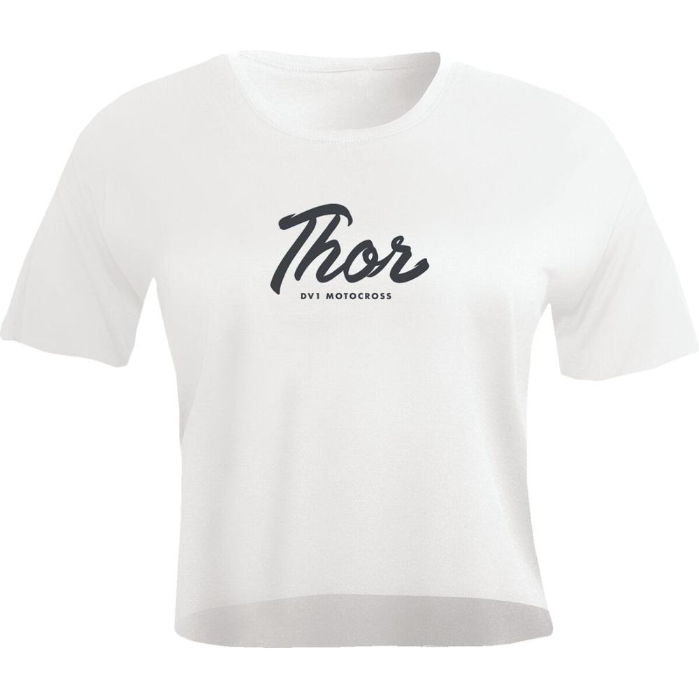 Thor Script Crop Ladies T-Shirt White