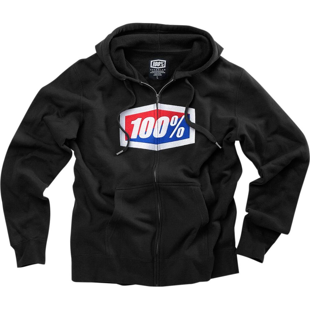 100% Official Fleece Zip-Up Hoodie Black / Blue / Red / White