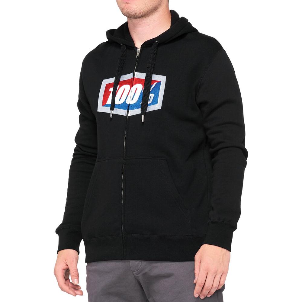 100% Official Fleece Zip-Up Hoodie Black / Blue / Red / White