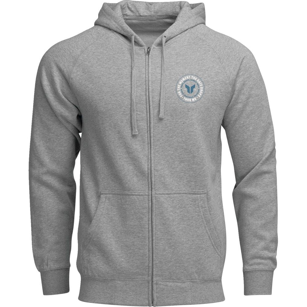 Thor Badge Zip-Up Hoodie Heather Grey