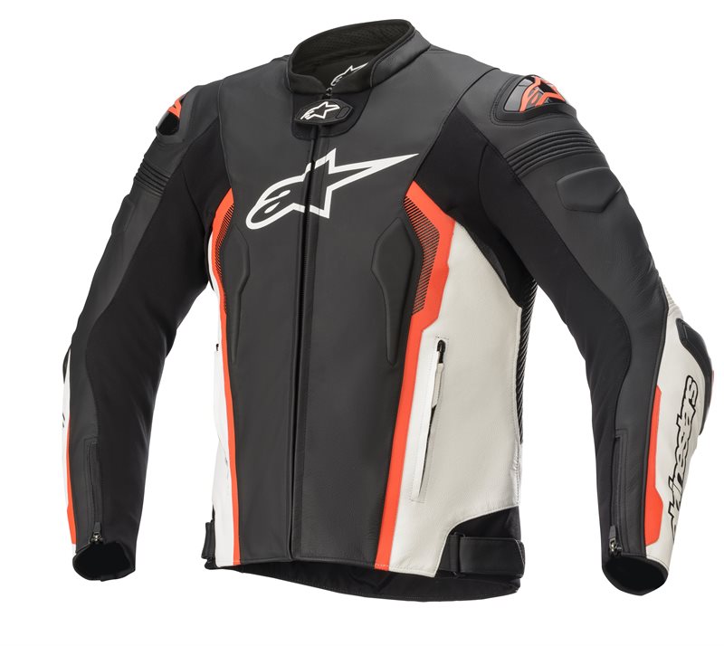 Alpinestars Missile V2 Leather Jacket Black / White / Fluo Red