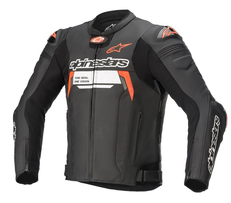 Alpinestars Missile V2 Ignition Leather Jacket Black / Fluo Red