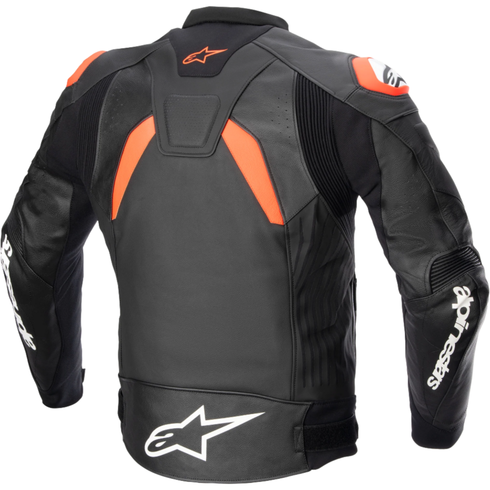 Alpinestars GP Plus V4 Leather Jacket Black / Fluo Red / White - FREE UK Shipping, FREE 365 Day Returns | Moto Central