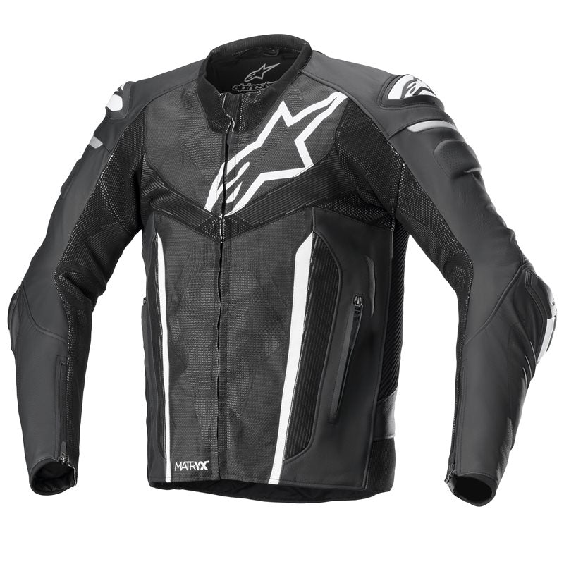 Alpinestars Fusion Leather Jacket Black / White / Metallic Grey