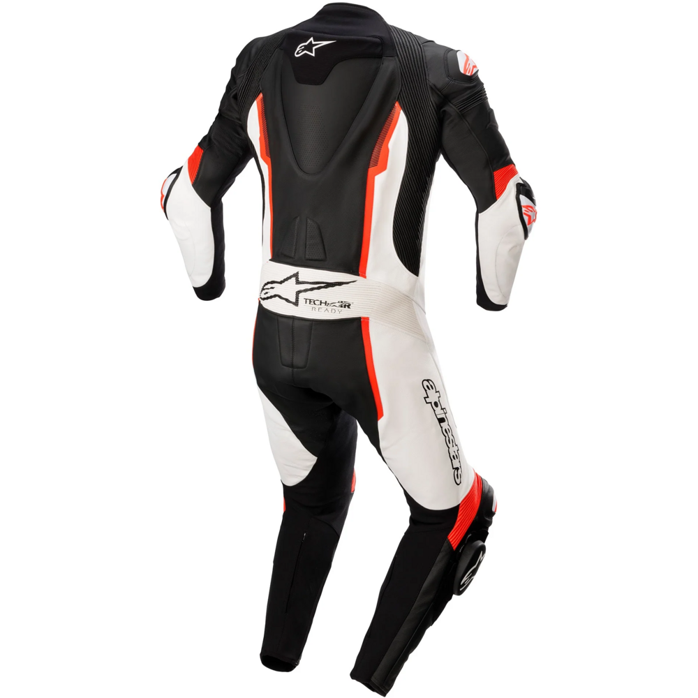 Alpinestars Missile V2 One Piece Leather Suit Black / White / Fluo Red