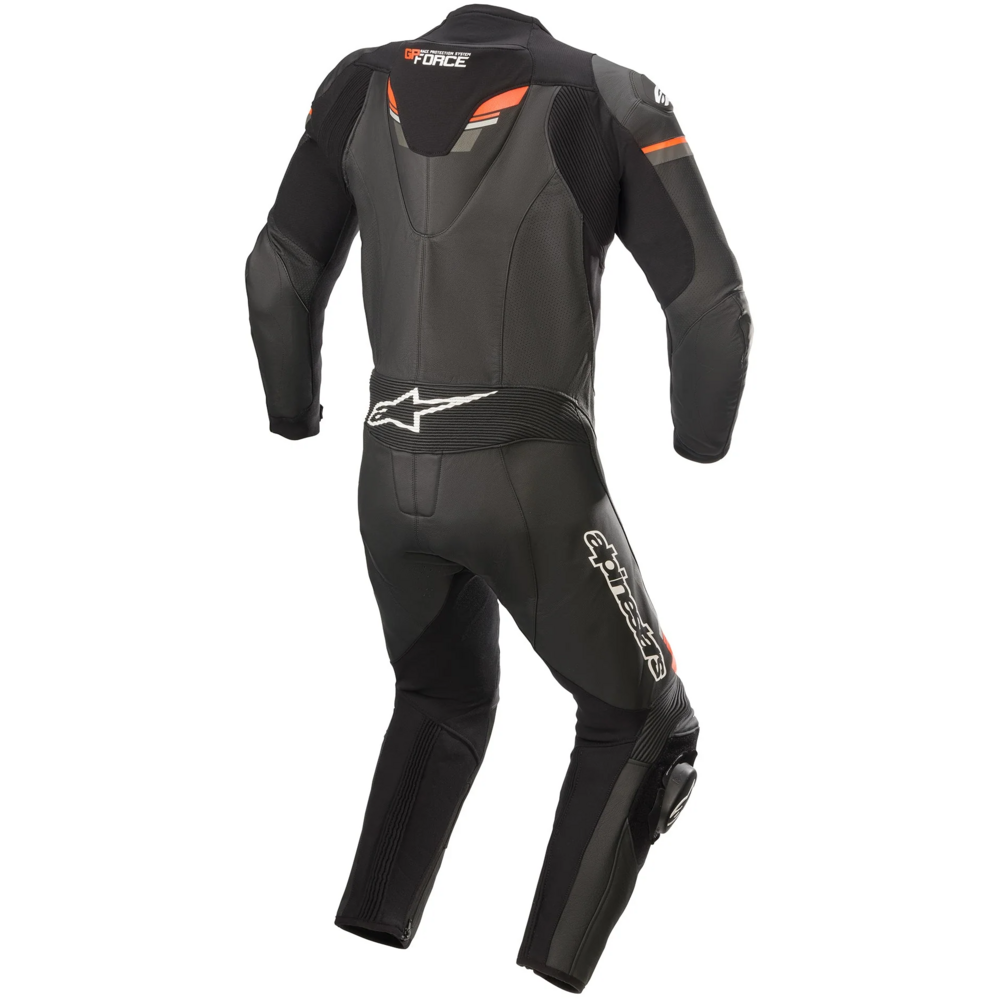 Alpinestars GP Force Chaser One Piece Leather Suit Black / Fluo Red