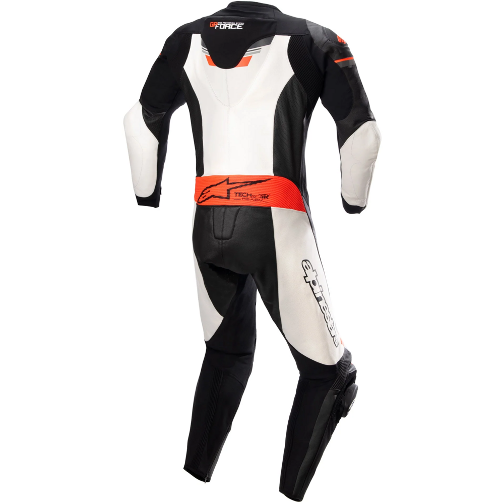 Alpinestars GP Force Chaser One Piece Leather Suit Black / White / Fluo Red