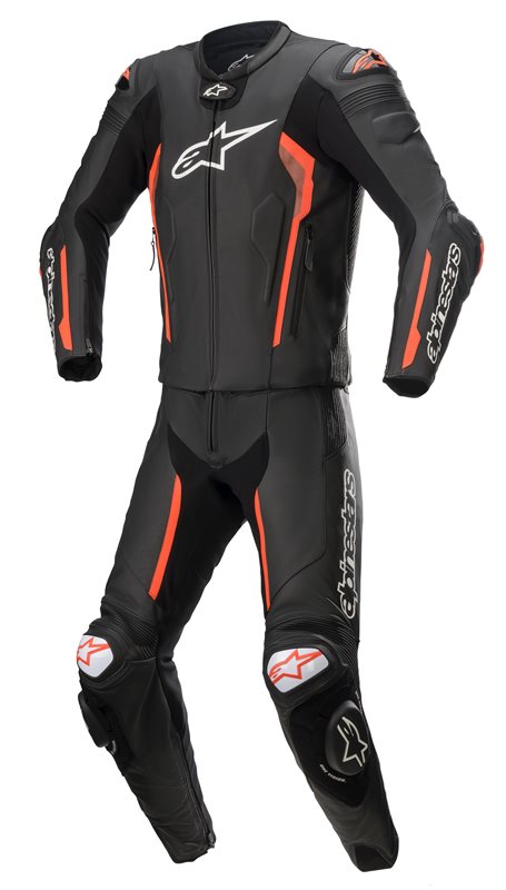 Alpinestars Missile V2 Two Piece Leather Suit Black / Fluo Red