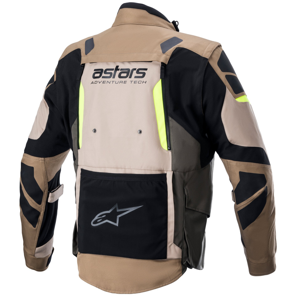 Alpinestars Halo Drystar Jacket Dark Khaki / Sand / Fluo Yellow  - FREE UK Shipping, FREE 365 Day Returns | Moto Central