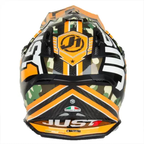 Just1 J12 Carbon MX Helmet Kombat Orange  - FREE UK Delivery - Moto Central