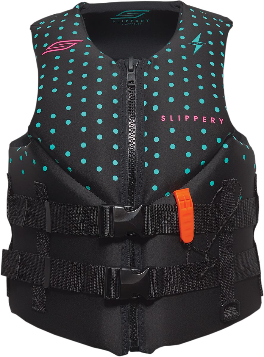 Slippery Surge CE Ladies Vest Black / Blue/ Fluorescent Green