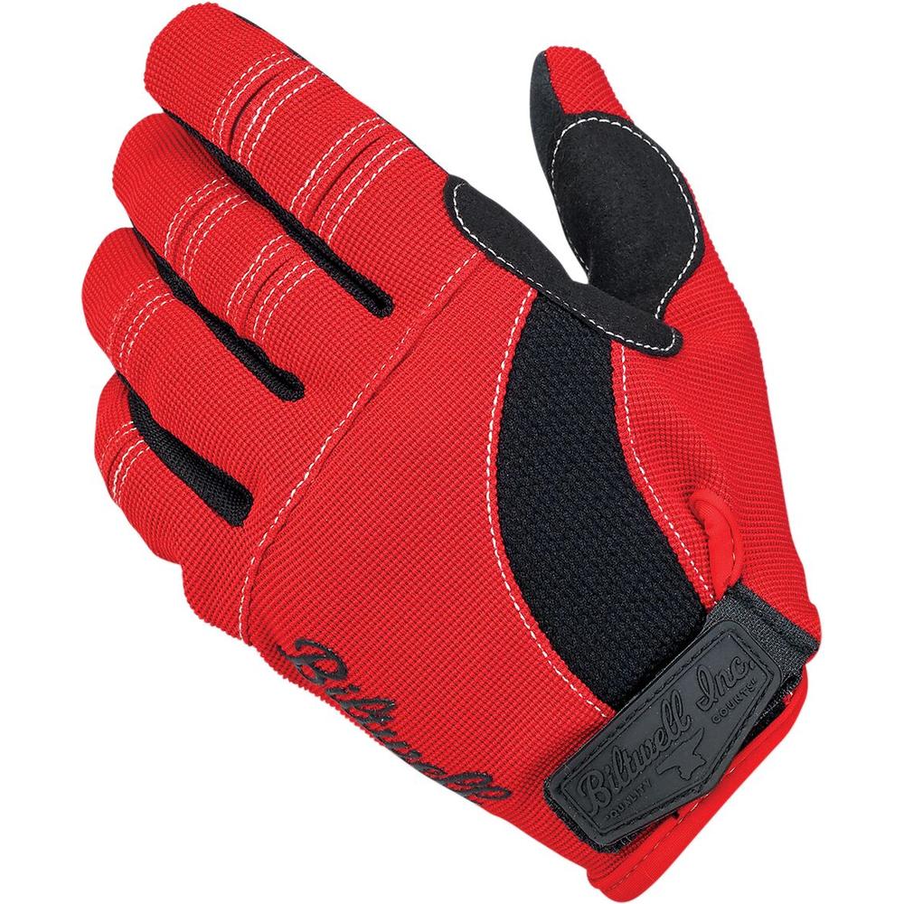 Biltwell Moto Short Cuff Textile Gloves Red / Black / White