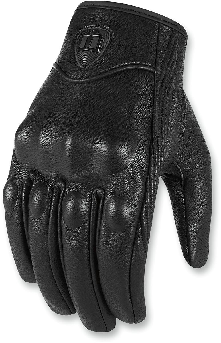 Icon Pursuit CE Short Leather Gloves Black