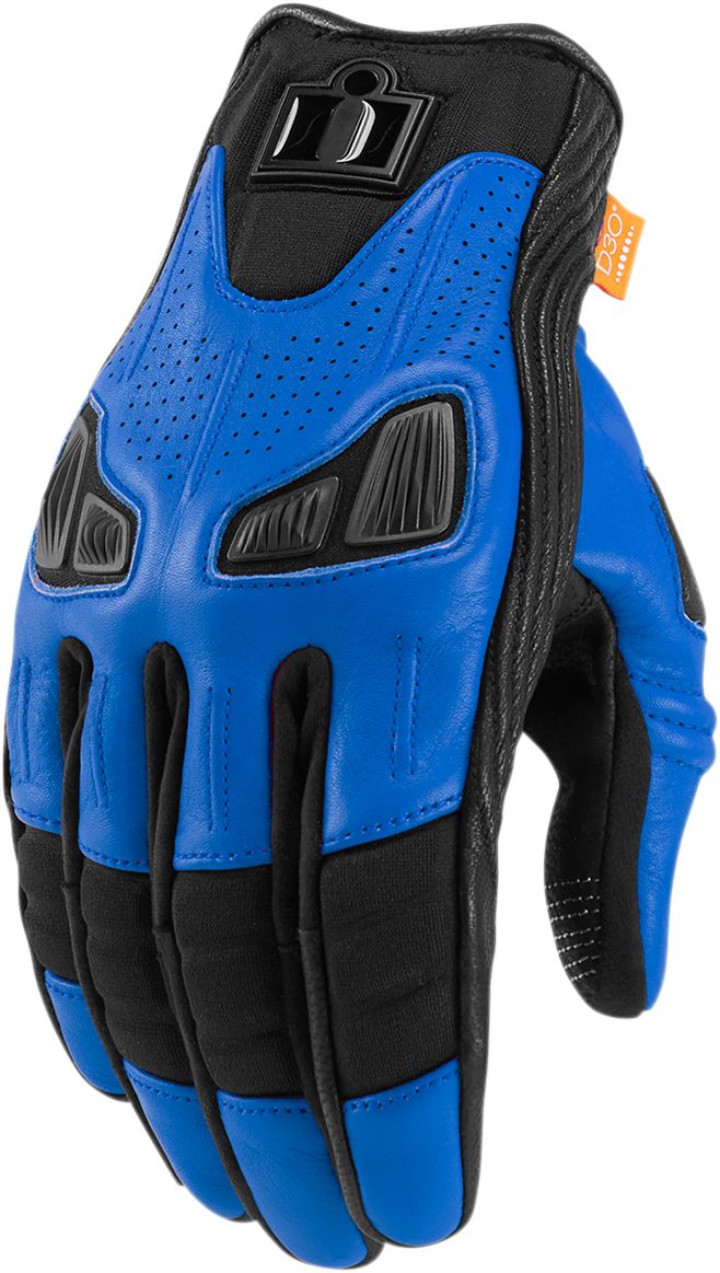 Icon Automag 2 Short Leather Gloves Blue / Black