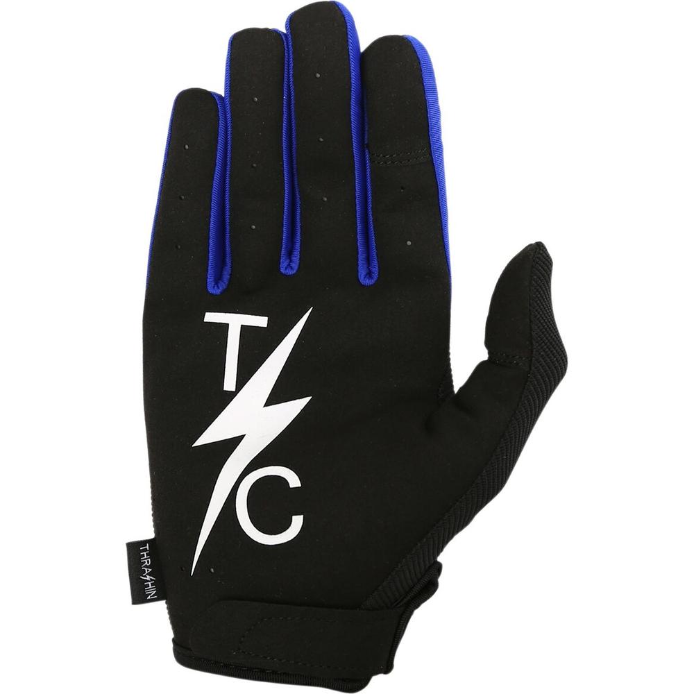 Thrashin Supply Company Stealth Textile Gloves Black / Blue - FREE UK Shipping, FREE 365 Day Returns | Moto Central