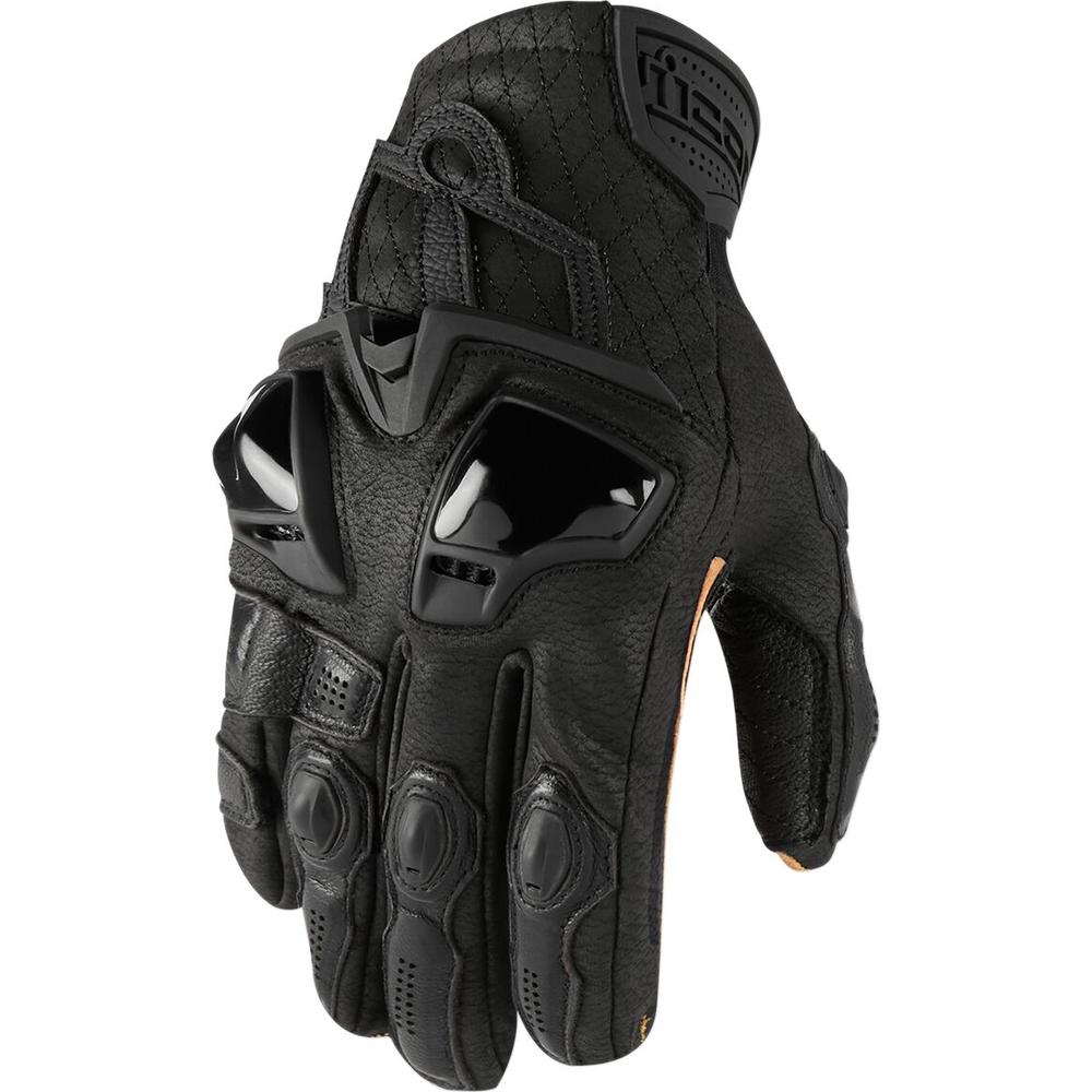 Icon Hypersport Short Leather Gloves Black