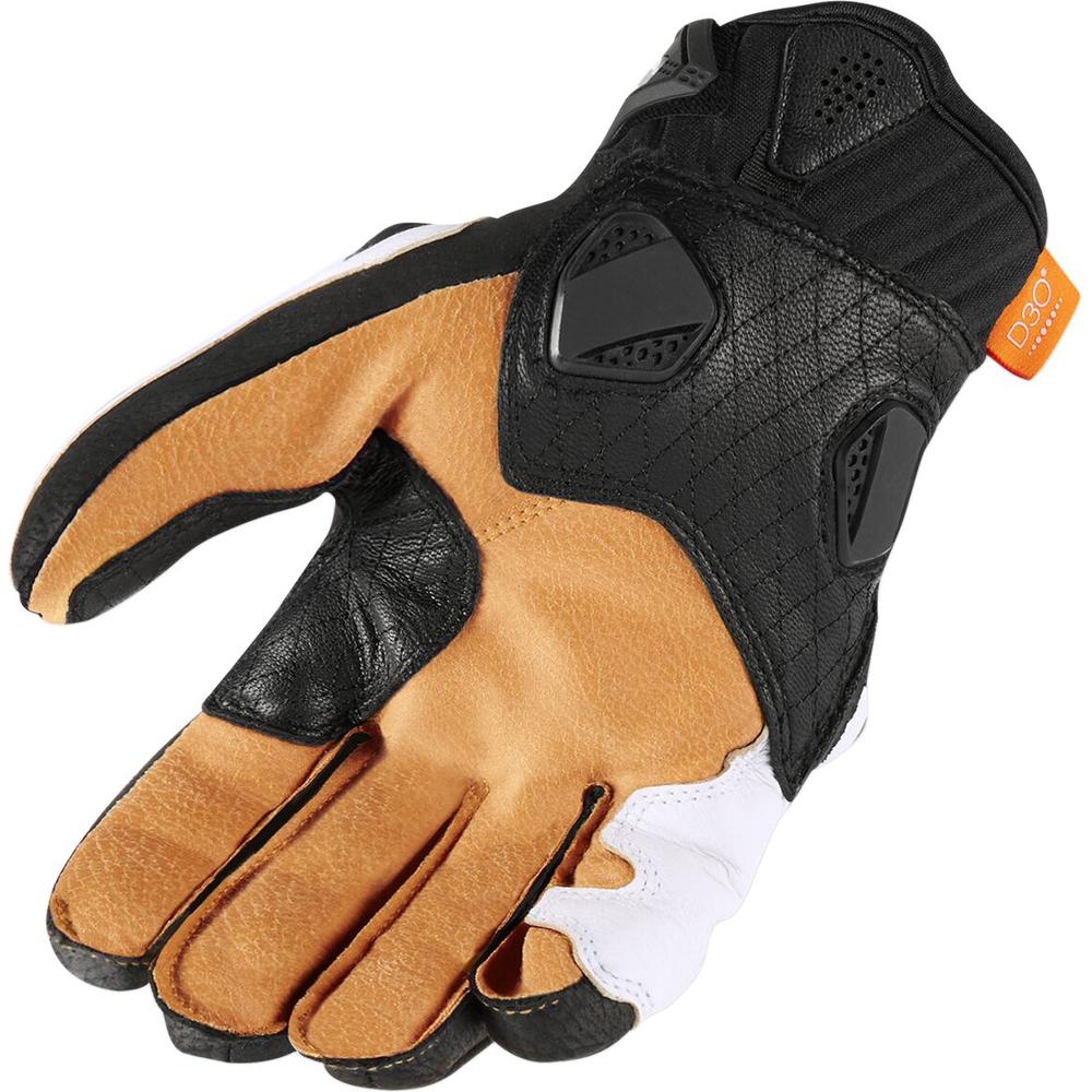 Icon Hypersport Short Leather Gloves White - FREE UK Shipping, FREE 365 Day Returns | Moto Central