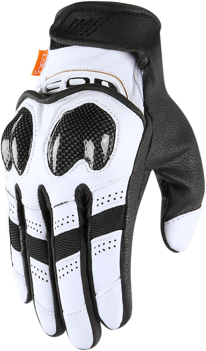 Icon Contra 2 Leather Gloves White